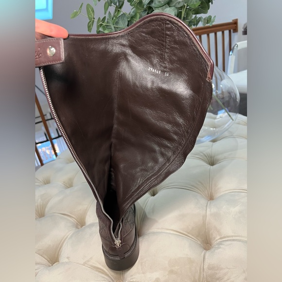 Guccissima Calfskin Miro Soft Knee High Riding Boots in Chocolate - Picture 6 of 12